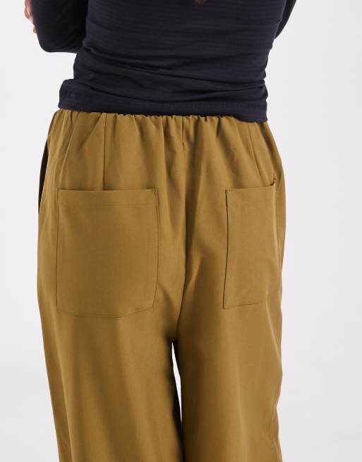 ASOS DESIGN Tailored balloon pants in khaki, 5 of 5