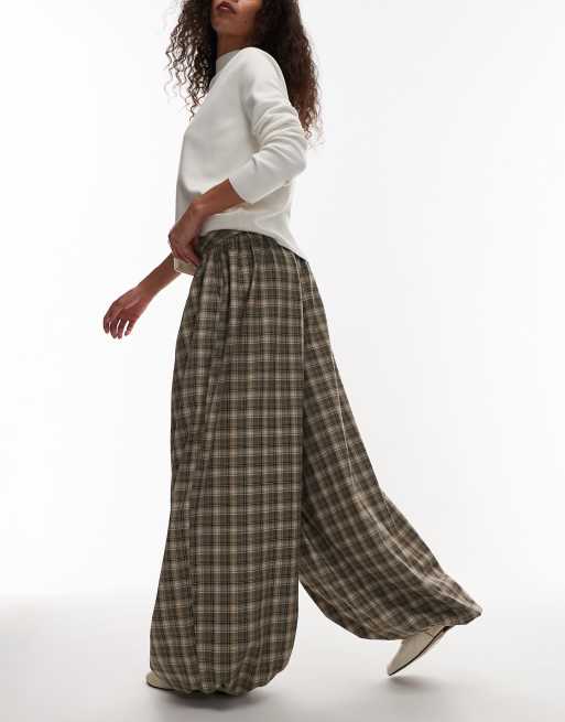 ASOS DESIGN tailored balloon pants in plaid