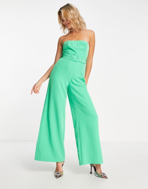 Bandeau sales belted jumpsuit