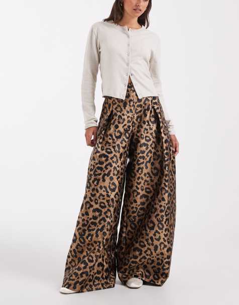 ASOS DESIGN Tailored barrel in metallic leopard - view 1
