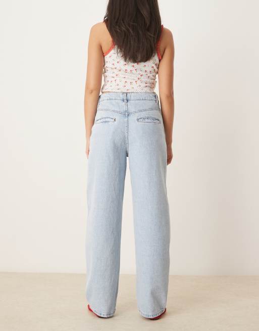 ASOS DESIGN tailored barrel jeans in light wash