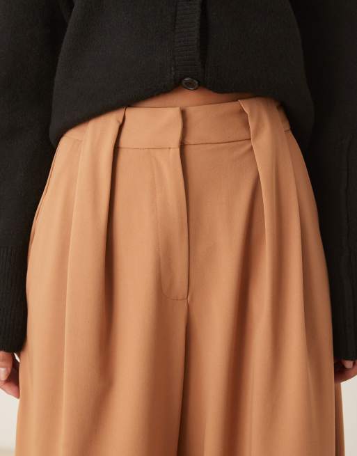 ASOS DESIGN tailored barrel leg pants in camel, 2 of 5