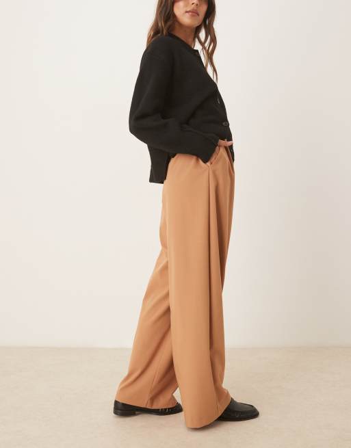 ASOS DESIGN tailored barrel leg pants in camel, 3 of 5