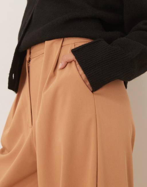 ASOS DESIGN tailored barrel leg pants in camel, 5 of 5