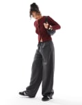 [ASOS DESIGN] ASOS DESIGN tailored barrel leg pants in grey XS Grey