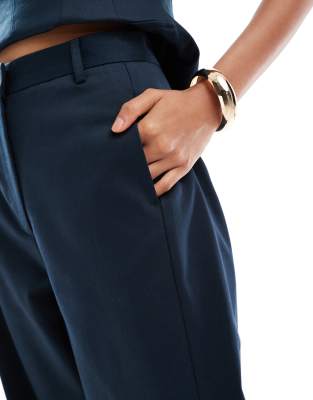Asos Design Tailored Barrel Leg Pants In Blue