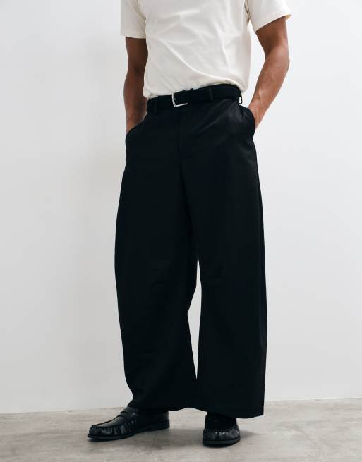 ASOS DESIGN tailored barrel pants in black, 2 of 5