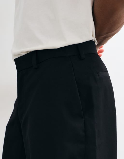 ASOS DESIGN tailored barrel pants in black, 3 of 5