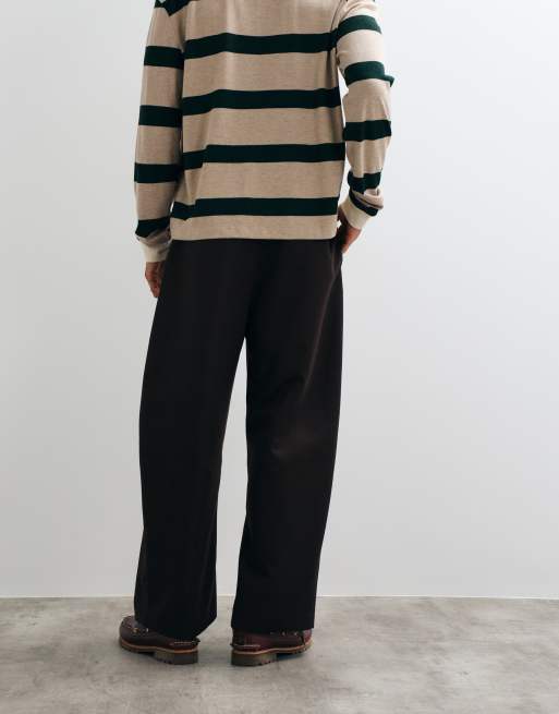 ASOS DESIGN tailored barrel pants in brown, 4 of 5