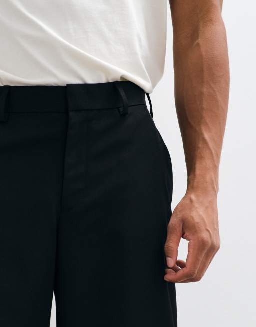 ASOS DESIGN tailored barrel trousers in black, 4 of 5