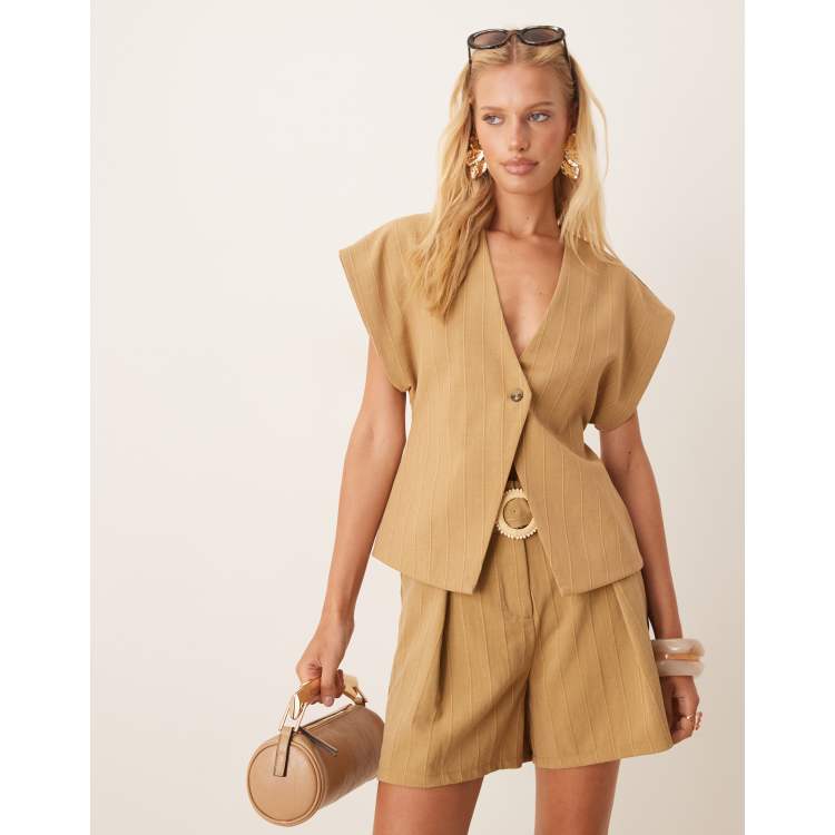 ❁新品❁herlipto Carette Belted Twill Shorts Front Tuck Twill Shorts