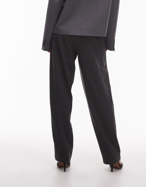 ASOS DESIGN tailored belted tapered leg pants in gray