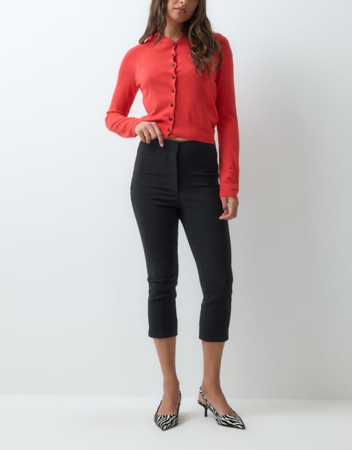 ASOS DESIGN Tailored bengaline capri trouser in black, 3 of 5