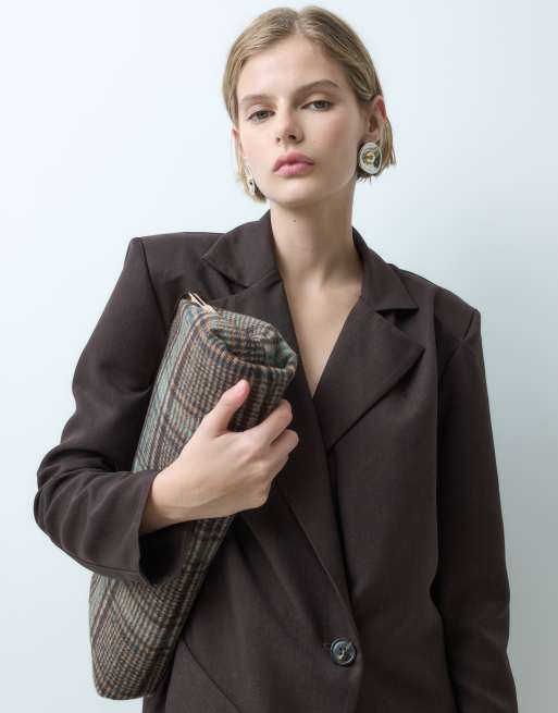 ASOS DESIGN tailored blazer playsuit in chocolate, 2 of 5