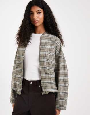 Asos Design Tailored Bomber Jacket In Multi