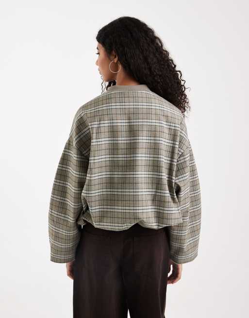 ASOS DESIGN tailored bomber jacket in check, 2 of 4