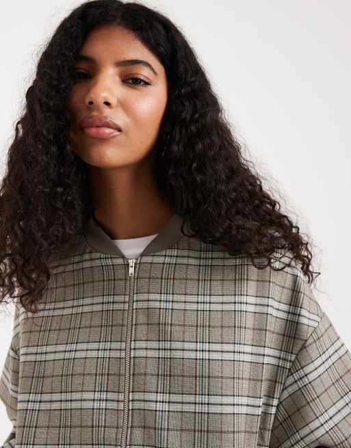 ASOS DESIGN tailored bomber jacket in check, 4 of 4