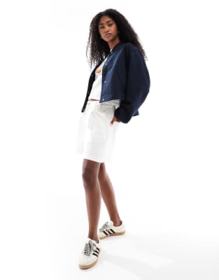 Asos Design Tailored Bomber Jacket In Blue