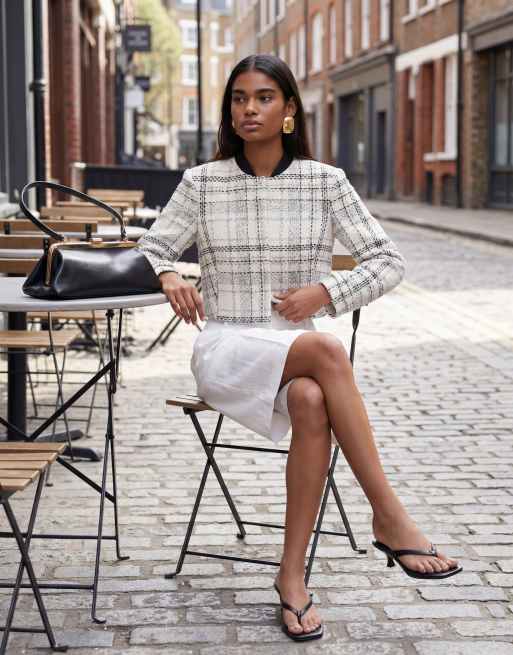 ASOS DESIGN tailored bomber jacket in plaid boucle, 11 of 11