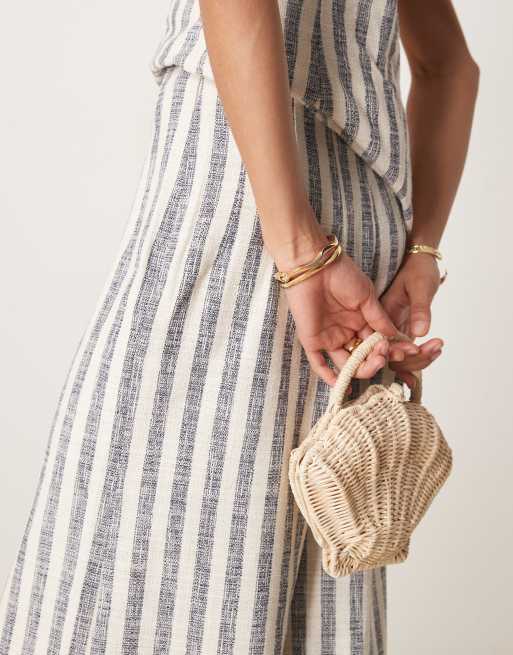 ASOS DESIGN tailored boucle pants in blue stripe - part of a set