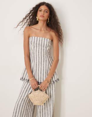 Asos Design Tailored Boucle Top In Blue
