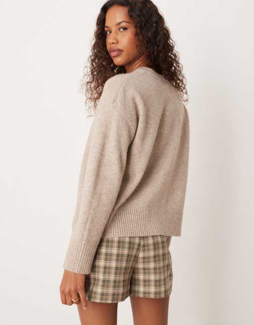 ASOS DESIGN tailored box pleat mini skort in check, 3 of 5