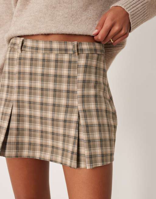 ASOS DESIGN tailored box pleat mini skort in check, 4 of 5