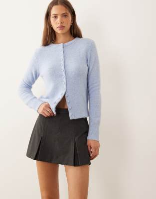 Asos Design Tailored Box Pleated Mini Skort In Blue