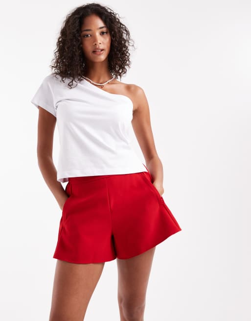 ASOS DESIGN tailored boxer shorts in cherry red
