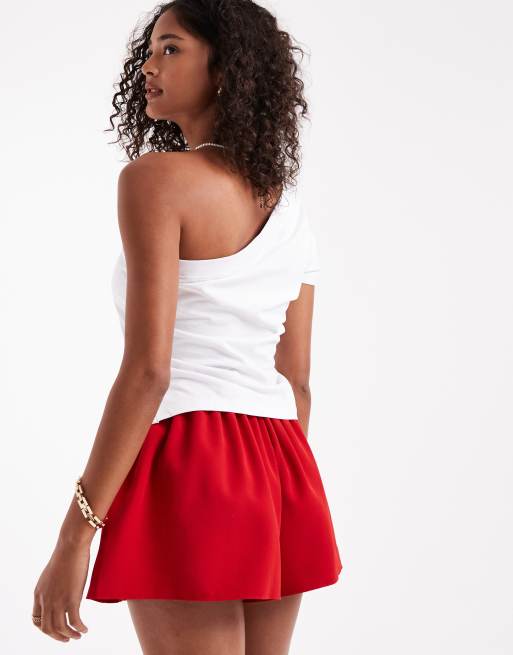 ASOS DESIGN tailored boxer shorts in cherry red
