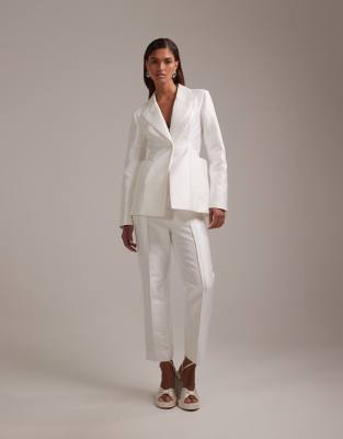 Asos Design Tailored Bridal Cigarette Pants In White