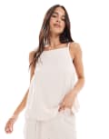 [ASOS DESIGN] ASOS DESIGN tailored cami top with cowl back detail in pink (Part of a set)-Multi S Pink