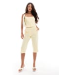 [ASOS DESIGN] ASOS DESIGN tailored capri pants in buttermilk-Yellow 8 Buttercream