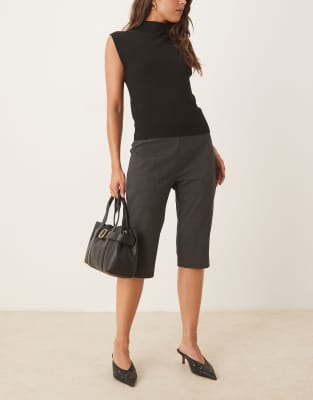 Asos Design Tailored Capri Pants In Gray