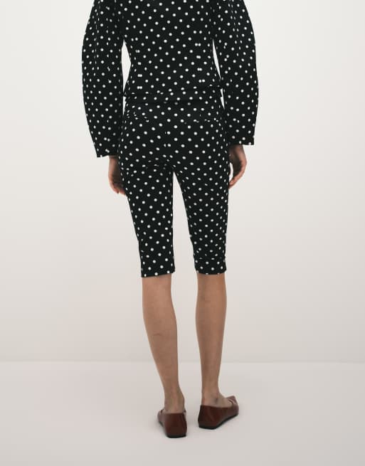ASOS DESIGN tailored capri trousers in mono spot, 3 of 5