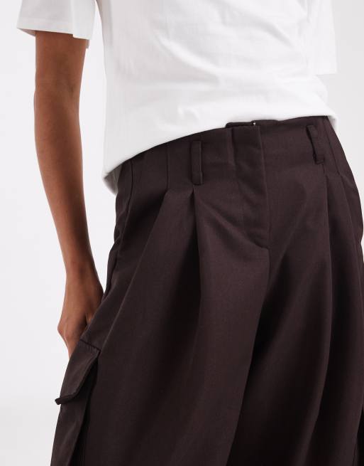 ASOS DESIGN tailored cargo trousers in chocolate, 5 of 5
