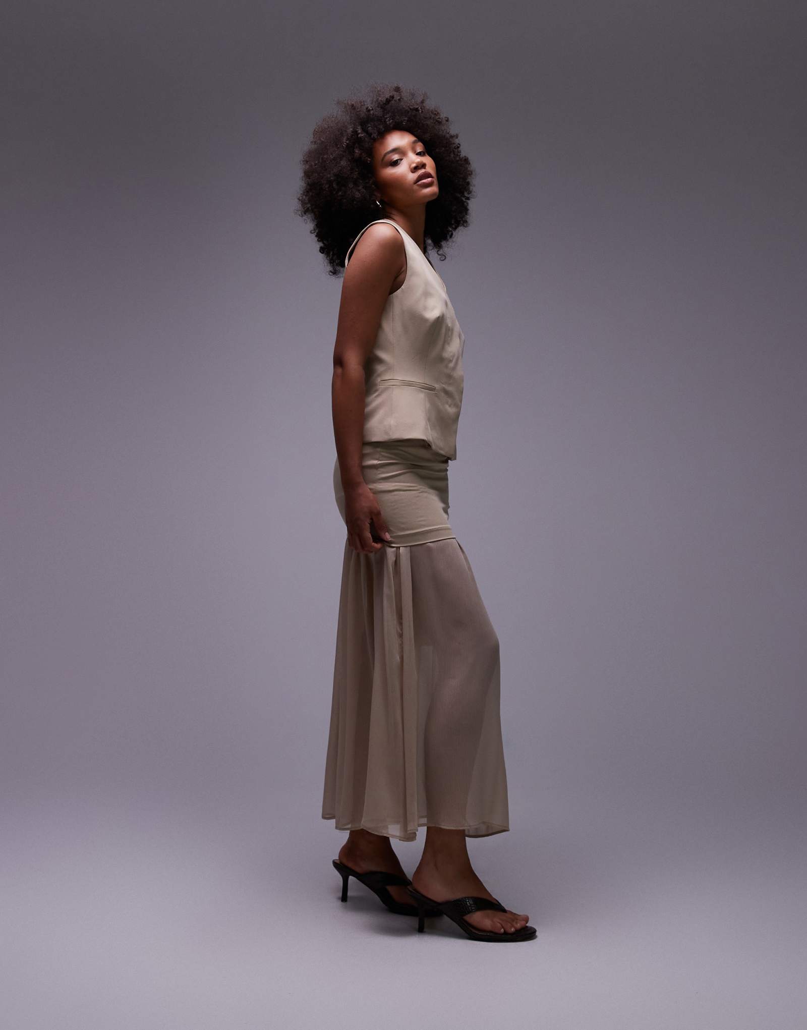 Многослойная шифоновая юбка макси от ASOS DESIGN, сшитая по индивидуальному заказу, в цвете 