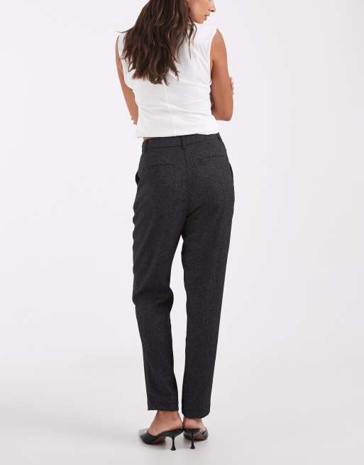 ASOS DESIGN Tailored cigarette ankle grazer pants in mono fleck, 4 of 5