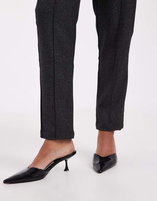 ASOS DESIGN Tailored cigarette ankle grazer trousers in mono fleck, 5 of 5