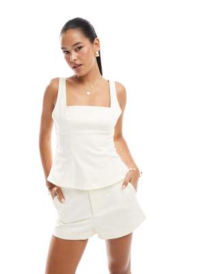 Asos Design Tailored Cinch Cami Top In White