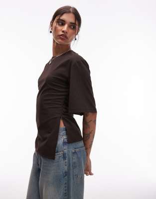 Asos Design Tailored Cinch Waist T Shirt In Multi
