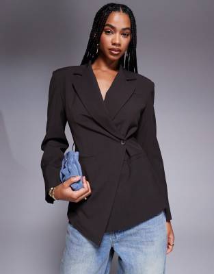 ASOS DESIGN double breasted blazer in black