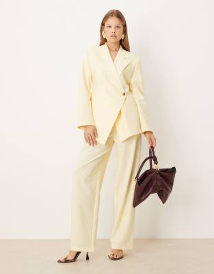 Asos Design Tailored Cinched Waist Blazer Suit In White