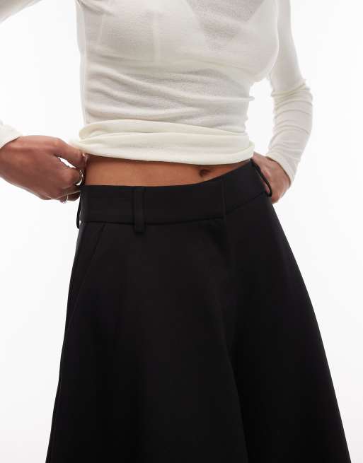 ASOS DESIGN tailored circle maxi skirt in black, 4 of 5