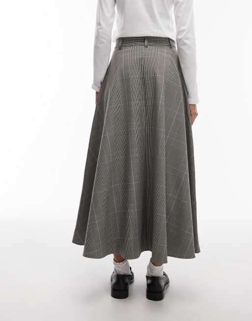 ASOS DESIGN tailored circle maxi skirt in mixed plaid