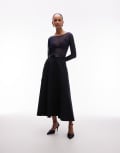 [ASOS DESIGN] ASOS DESIGN tailored circle skirt in navy 14 NAVY