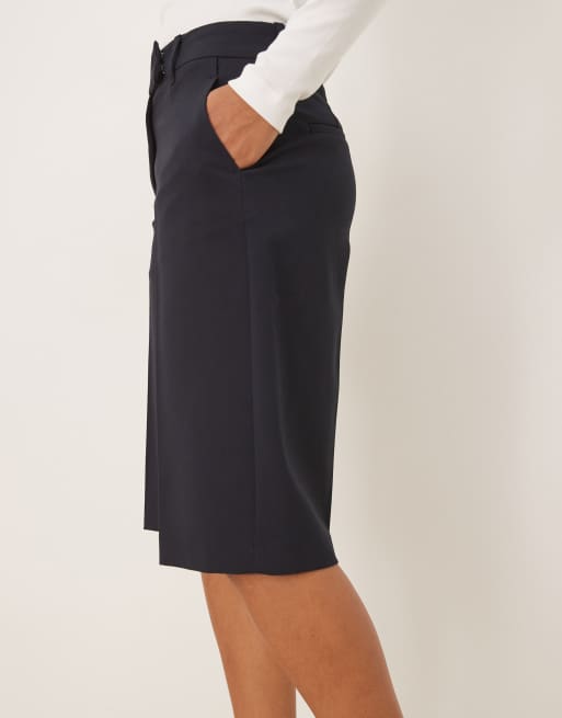 ASOS DESIGN tailored clean culotte in navy, 3 of 5