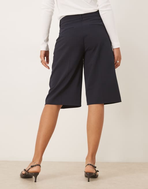ASOS DESIGN tailored clean culotte in navy, 5 of 5