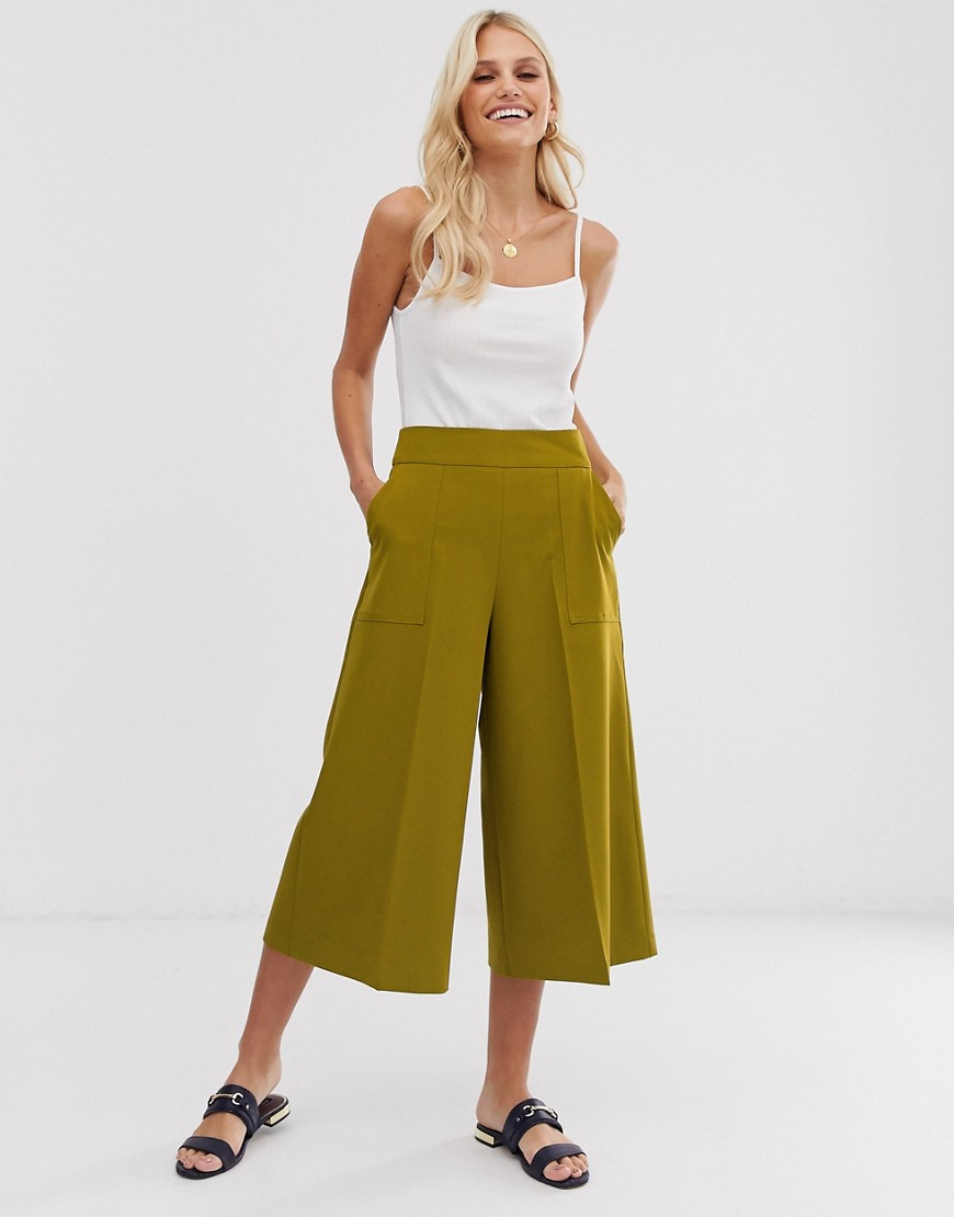 ASOS DESIGN tailored clean culottes-Green
