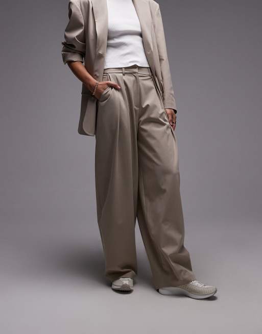 ASOS DESIGN tailored cocoon leg pants in neutral, 2 of 5